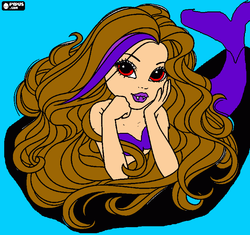 sereia deitada numa prancha de sarf para colorir e imprimir