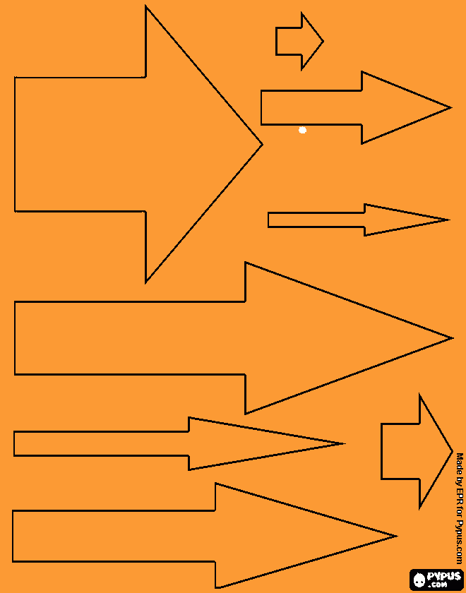 Setas Laranjas para colorir e imprimir