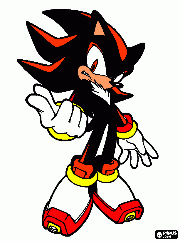 shadow the  hedgehog para colorir e imprimir