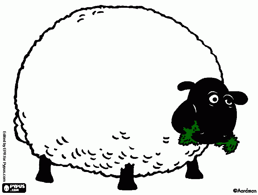 shaun,carneiro para colorir e imprimir