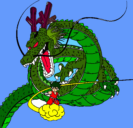 Shenlong e goku para colorir e imprimir