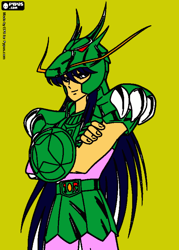 shiryu(dragão) para colorir e imprimir