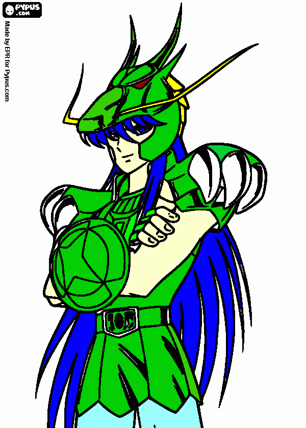 shiryu de dragão para colorir e imprimir