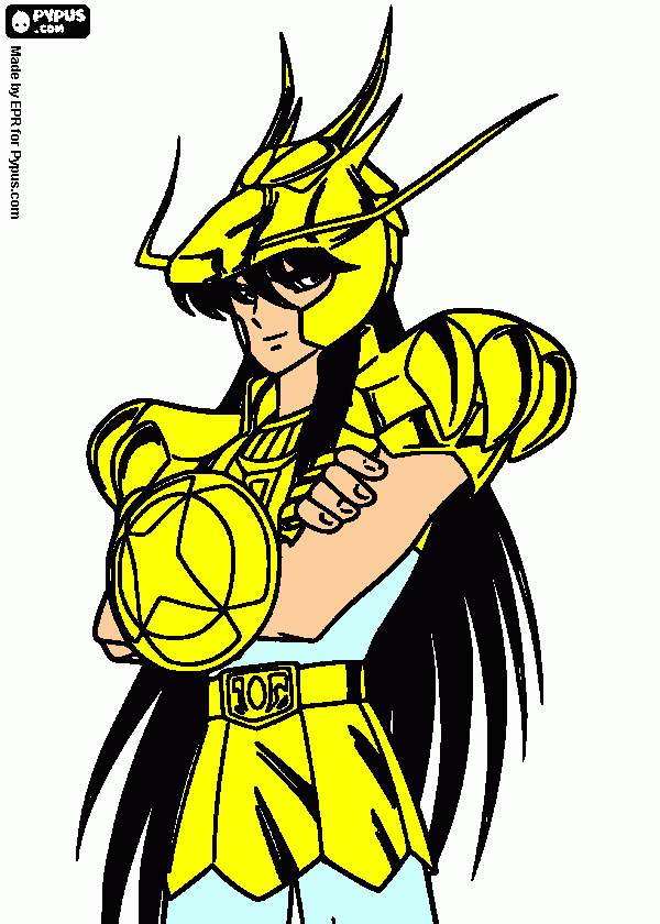 shiryu dorado para colorir e imprimir