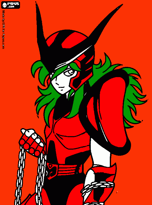 shun de andromeda omega para colorir e imprimir