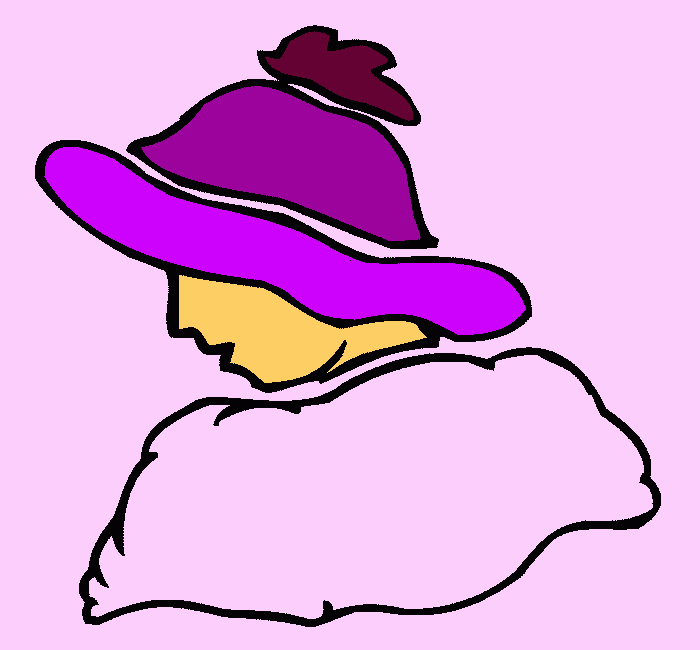 silueta de mulher com chapel para colorir e imprimir