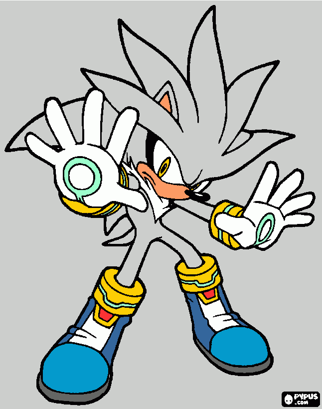 Silver The Hedgehog para colorir e imprimir