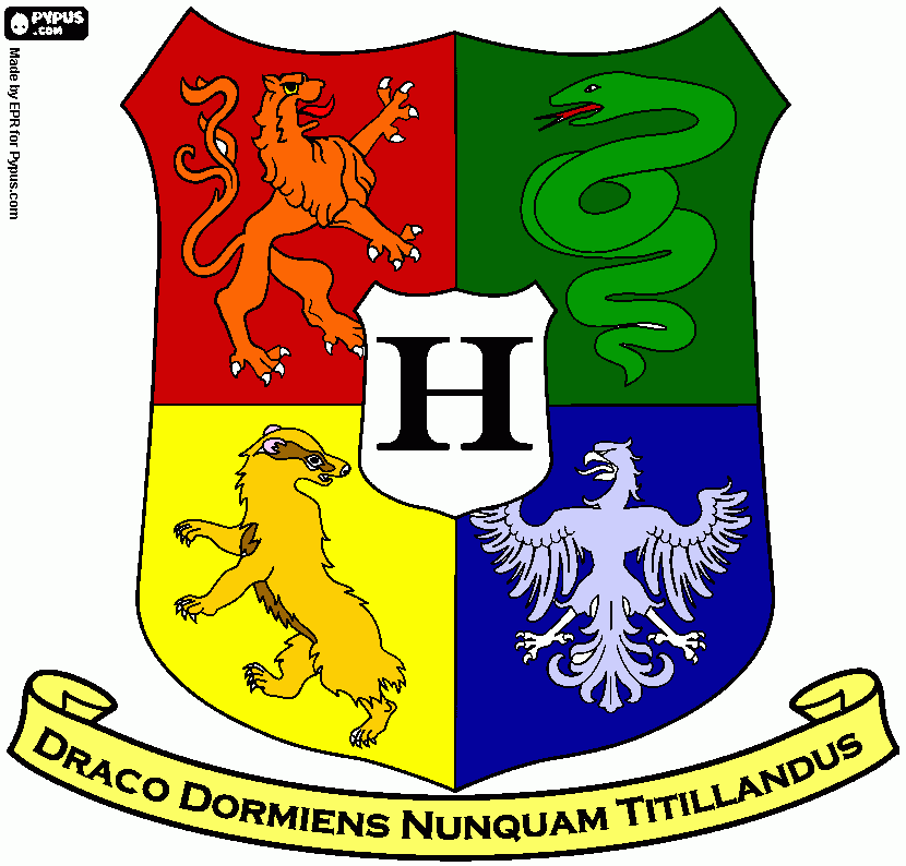 Simbolo de Hogwarts para colorir e imprimir