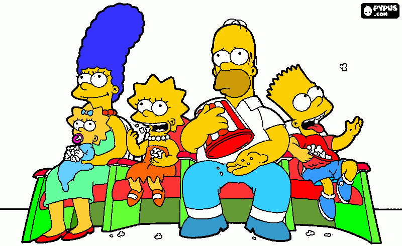 simpson pipoca para colorir e imprimir