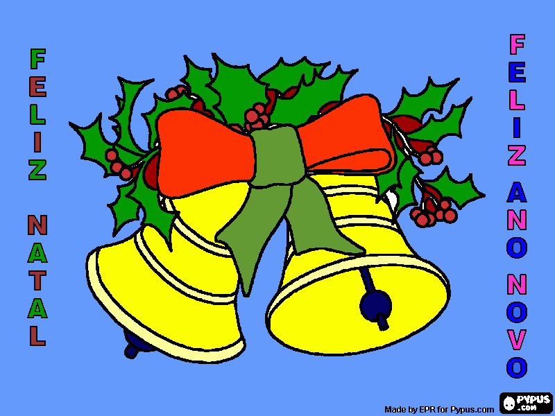 sinos coloridos para colorir e imprimir