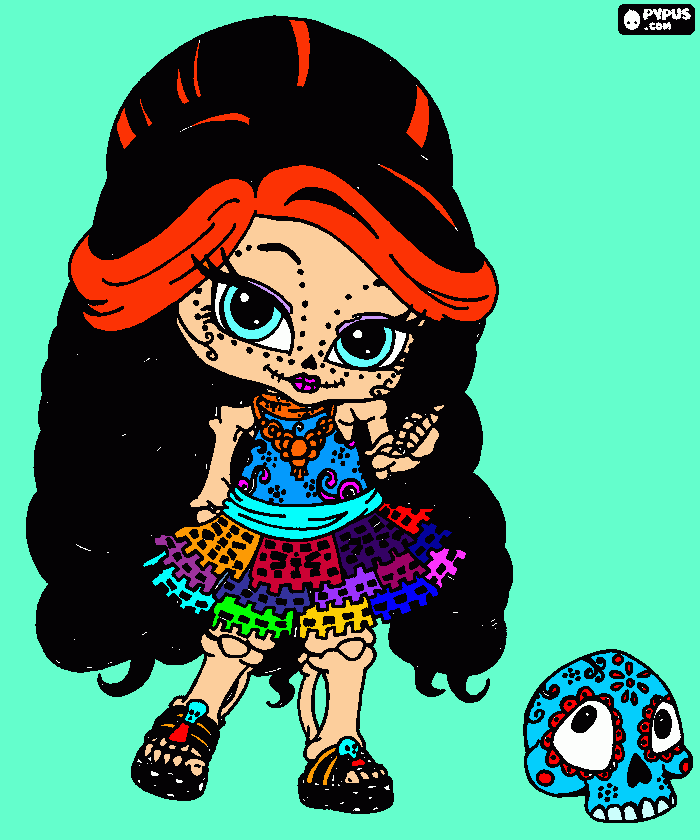 Skelita uma menina mexicana... para colorir e imprimir