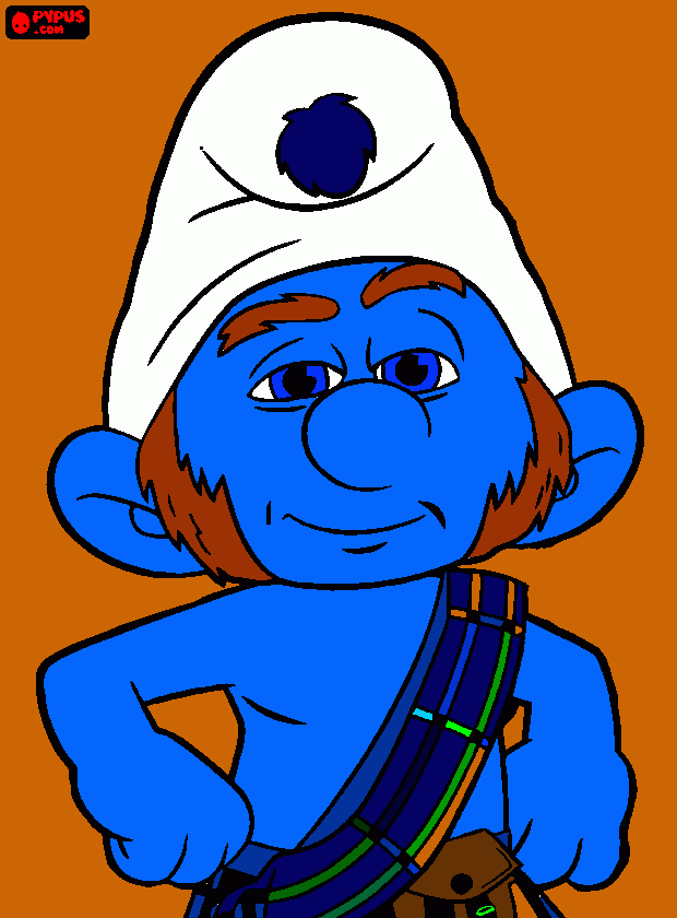smurf arrojado... para colorir e imprimir