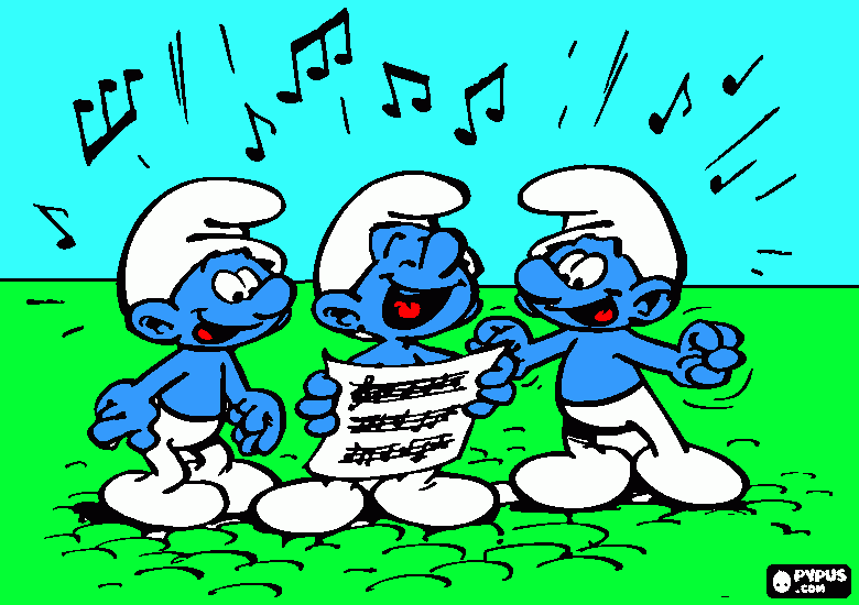 smurf colorido para colorir e imprimir