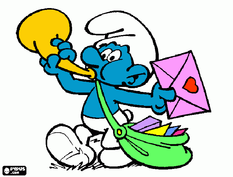 smurf corneteiro para colorir e imprimir