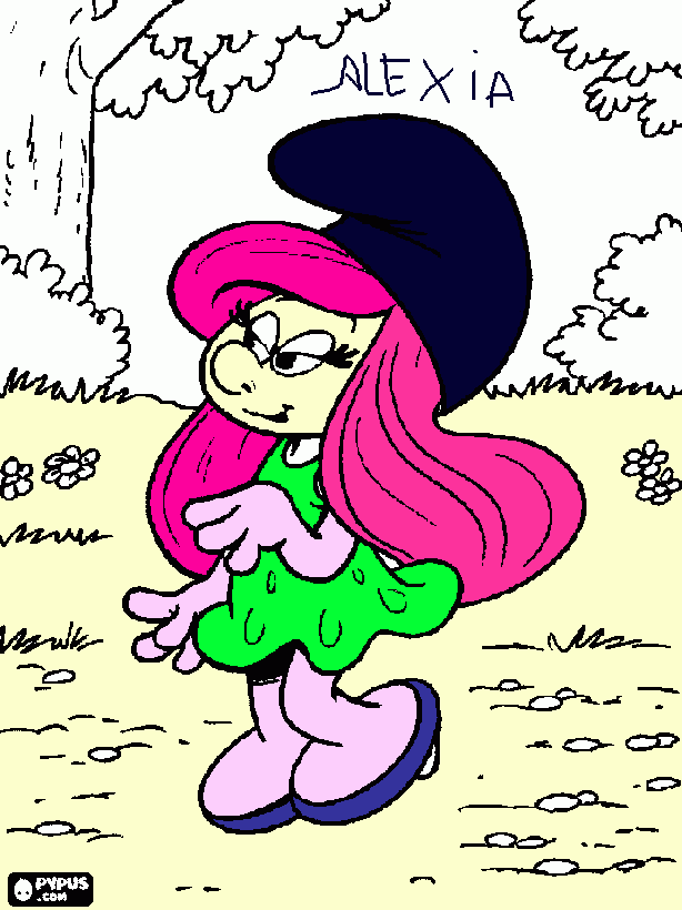 Smurfete para colorir e imprimir