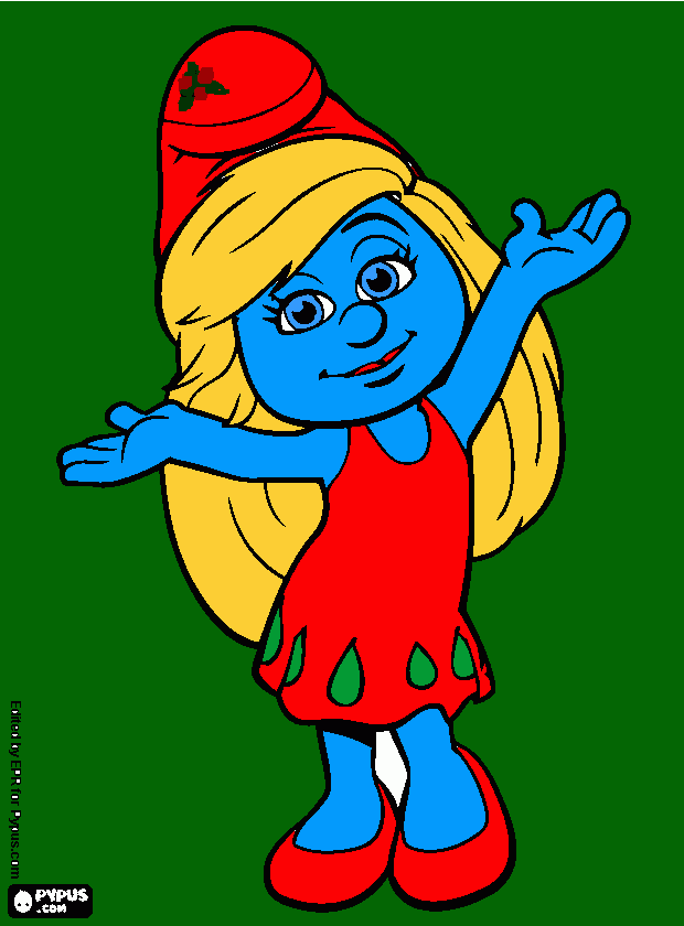 smurfina natal para colorir e imprimir
