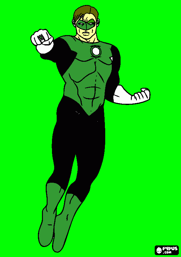sobre o lanterna verde para colorir e imprimir