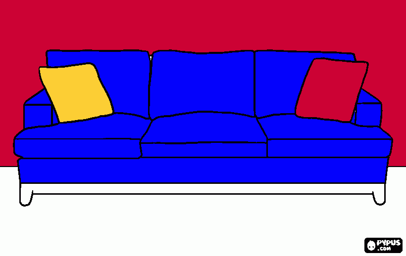 sofá colorido para colorir e imprimir