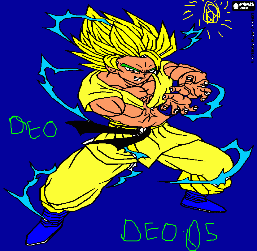 son goku kxd para colorir e imprimir