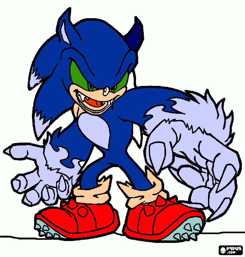 Soni8c monstro para colorir e imprimir