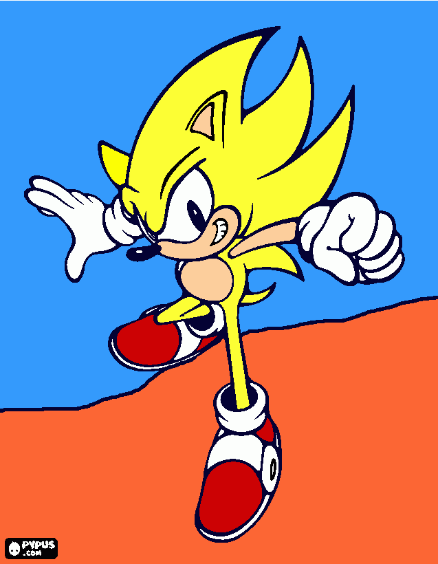 sonic amarelo para colorir e imprimir