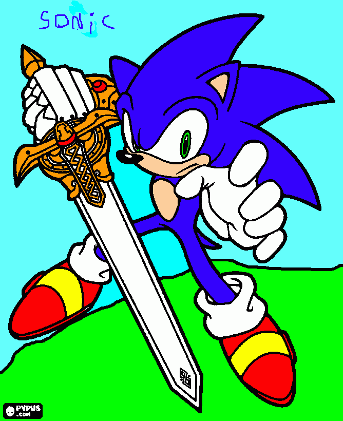 sonic and the black knight para colorir e imprimir