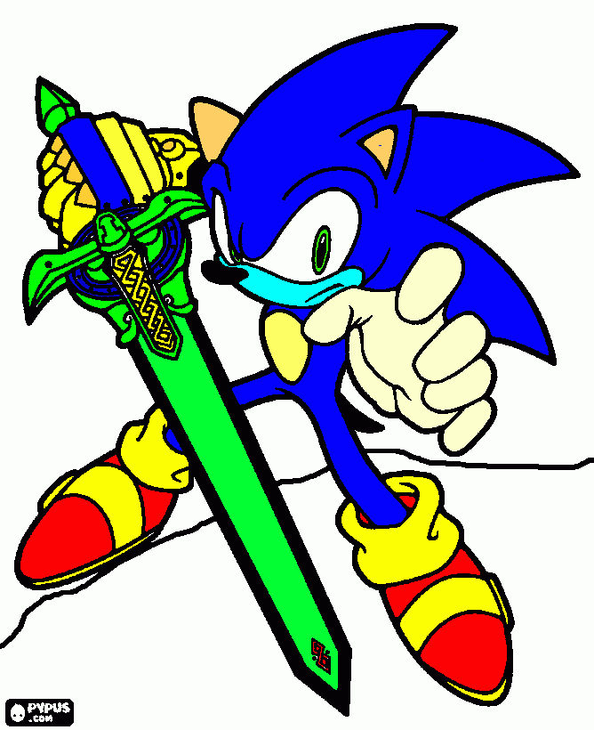 sonic color para colorir e imprimir
