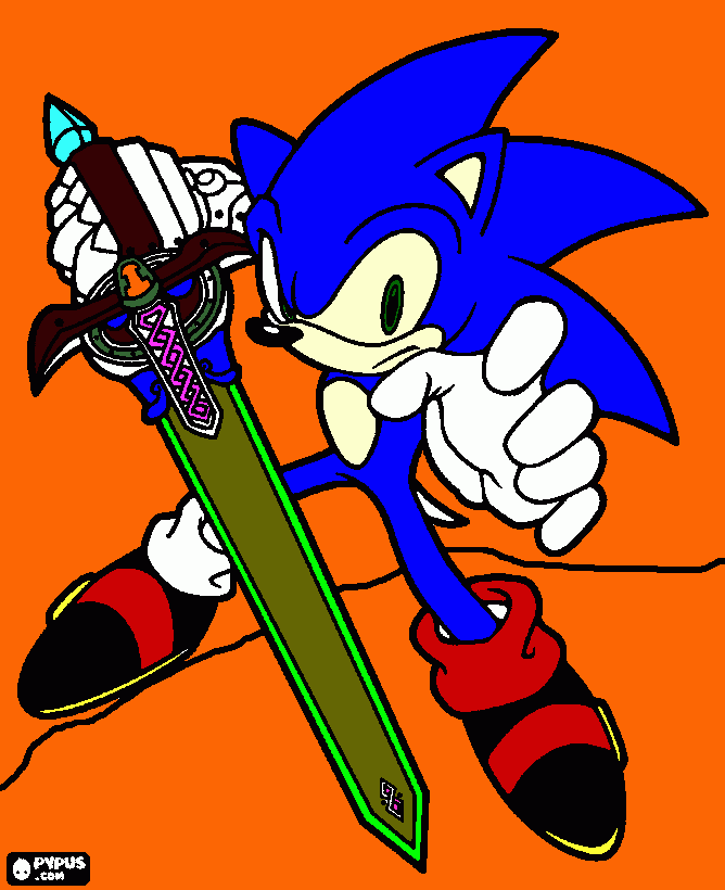 Com uma espada - Sonic - Just Color Crianças : Páginas para colorir para  crianças