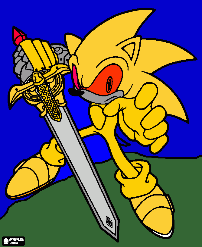 Sonic de fogo para colorir e imprimir