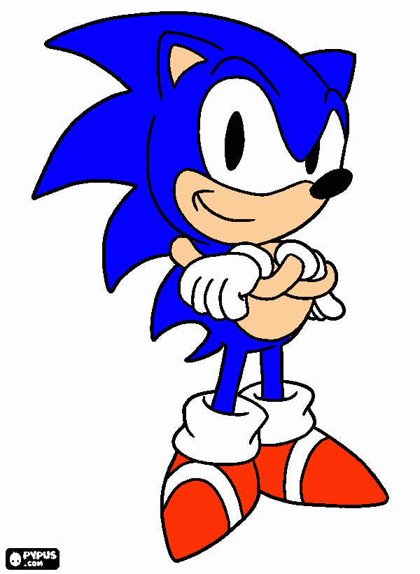 sonic estranho para colorir e imprimir