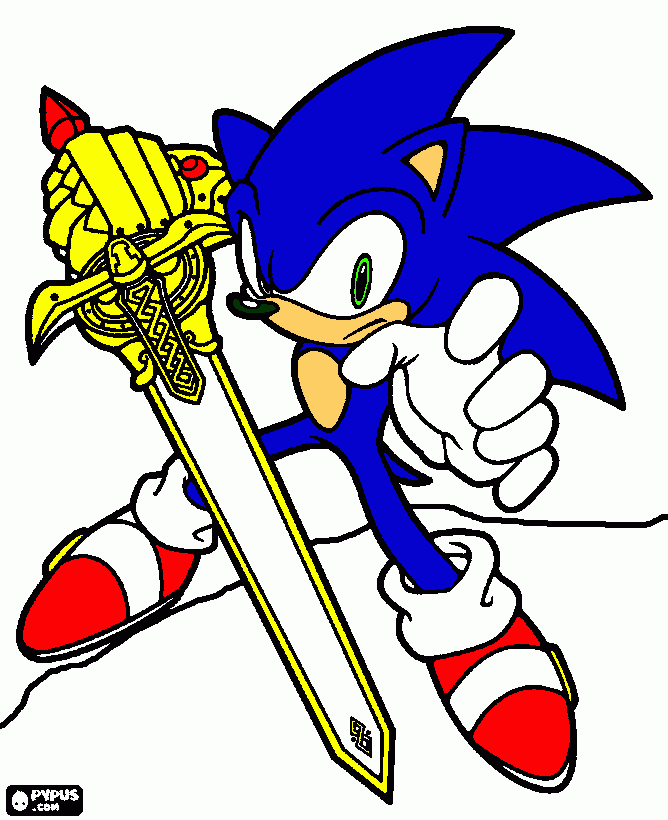 sonic excalibur para colorir e imprimir