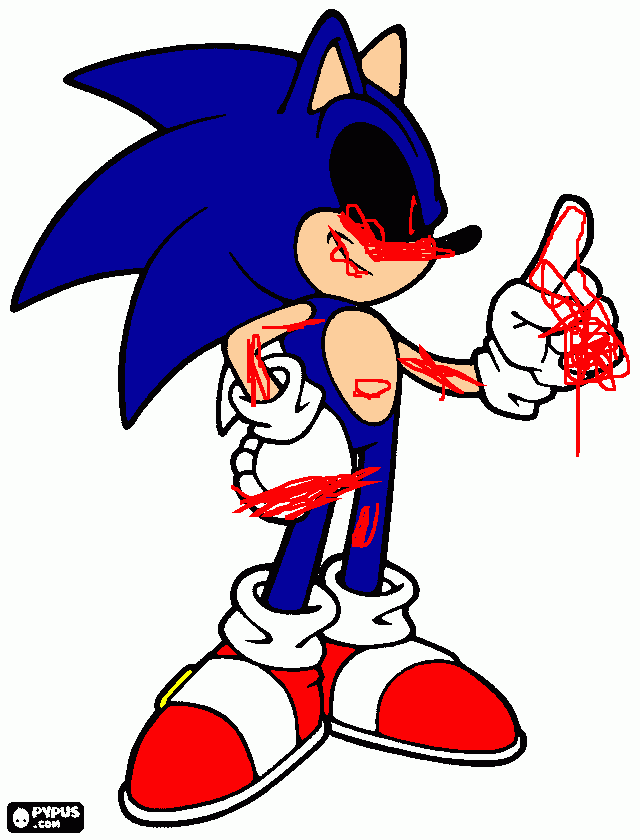 sonic exe o so para imprimir , desenho sonic exe o so