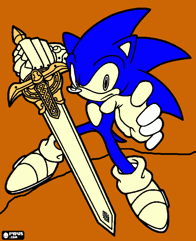sonic guerreiro para colorir e imprimir