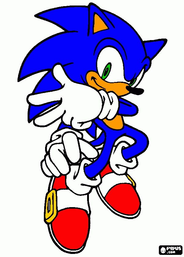 sonic herói para colorir e imprimir