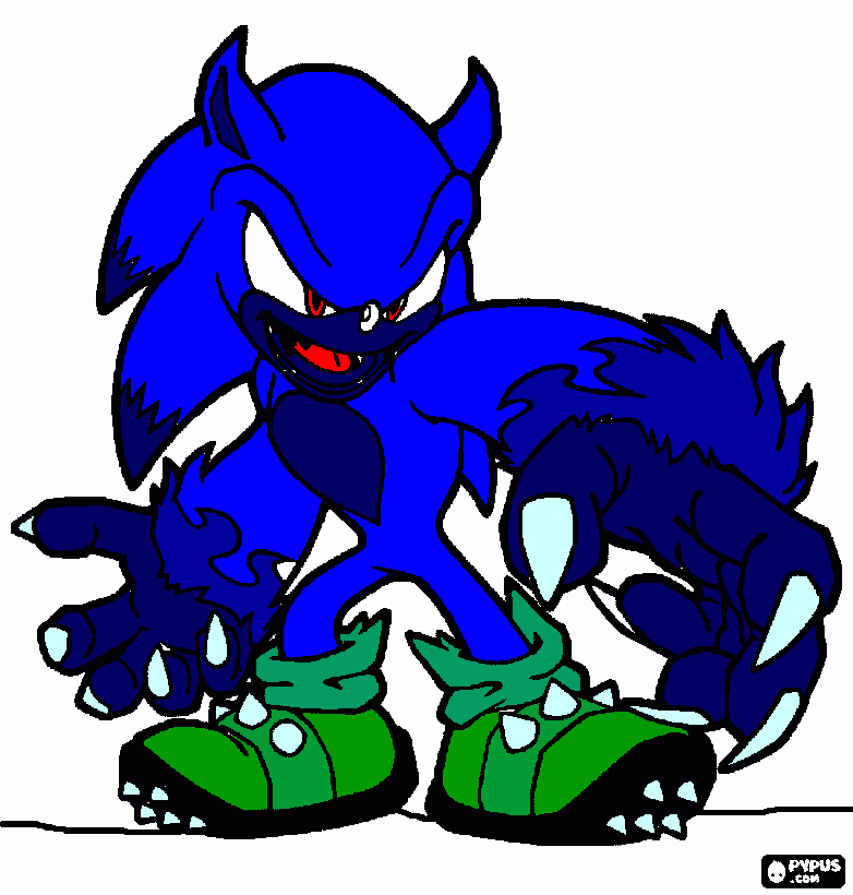 sonic invocado para colorir e imprimir