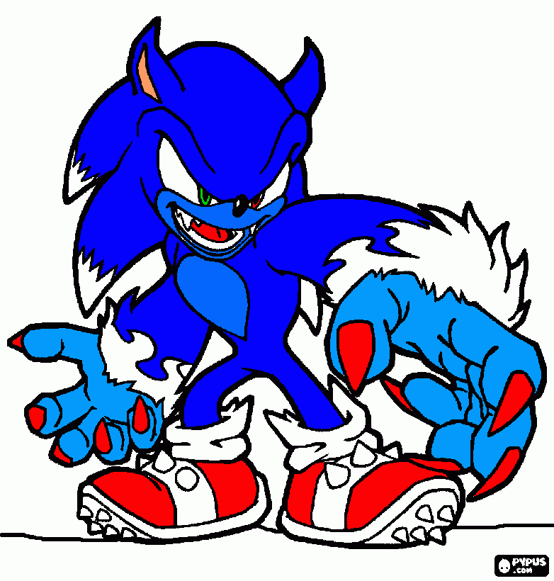 sonic monstro para colorir e imprimir