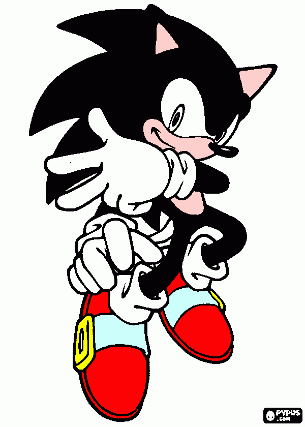 sonic preto para colorir e imprimir