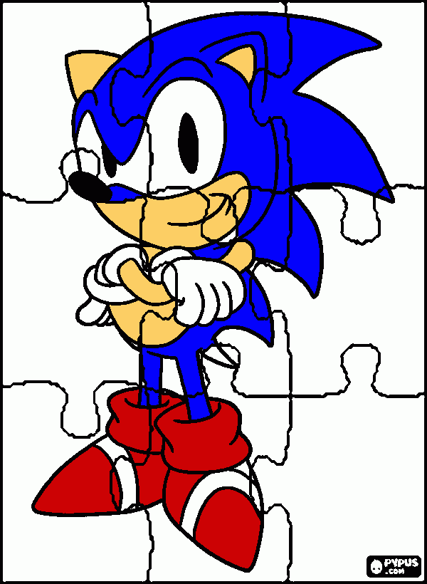 sonic puzzle para colorir e imprimir