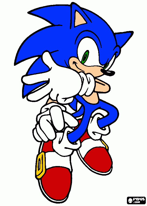 Sonic Que eu Colori para colorir e imprimir