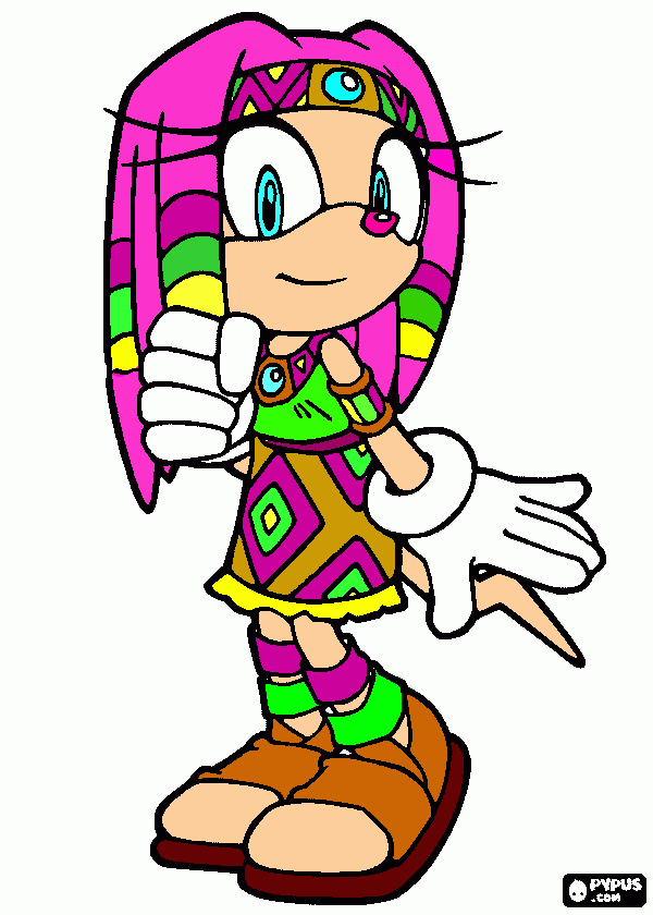 sonic     tikal, a filha do chefe para colorir e imprimir