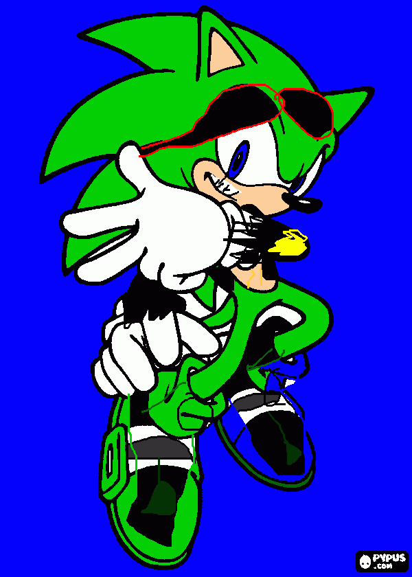 sonic verde para colorir e imprimir