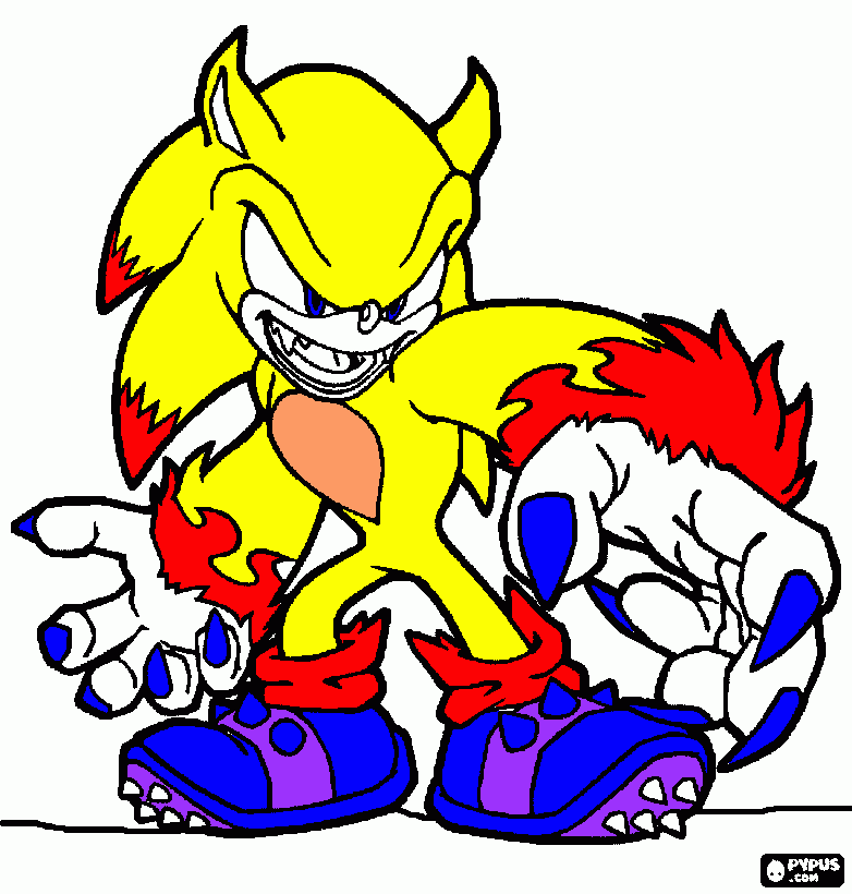 sonic werehog para colorir e imprimir