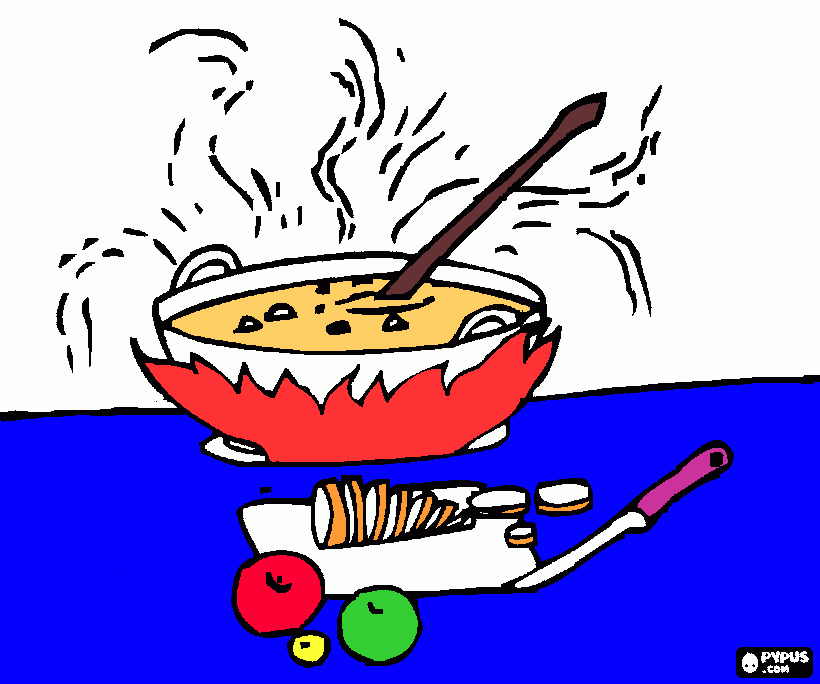 Sopa Colorida para colorir e imprimir