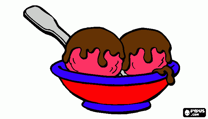 sorvete em um copo para colorir e imprimir