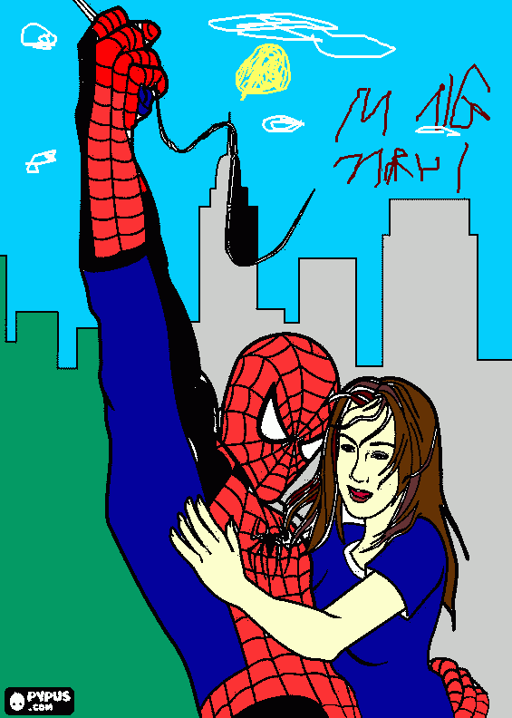 spider man e m.j. para colorir e imprimir