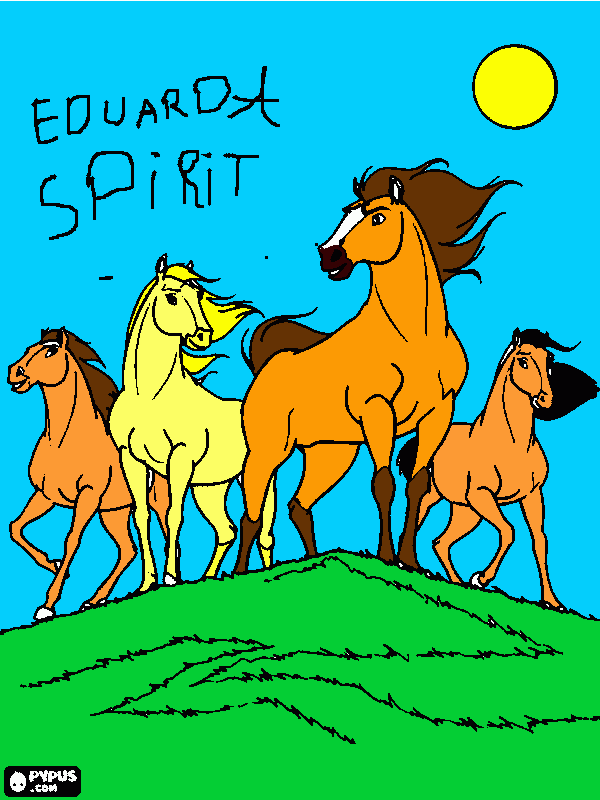 spirit eo seu bando para colorir e imprimir