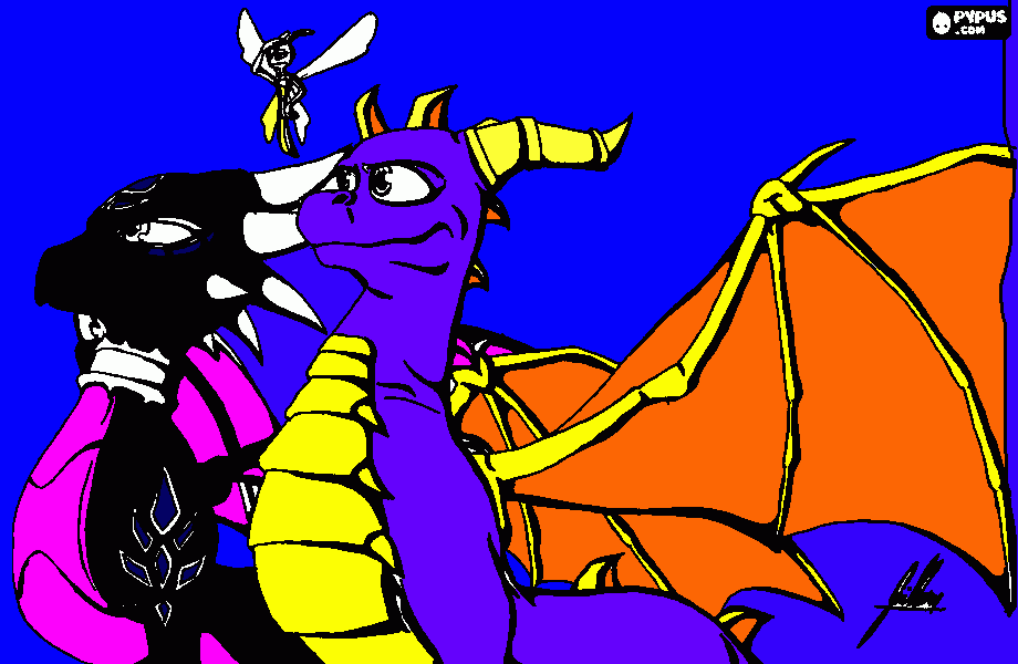 spyro cynder para colorir e imprimir