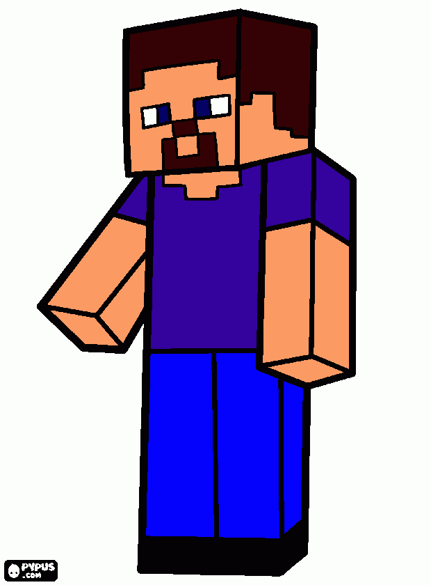 steve olho azul para colorir e imprimir