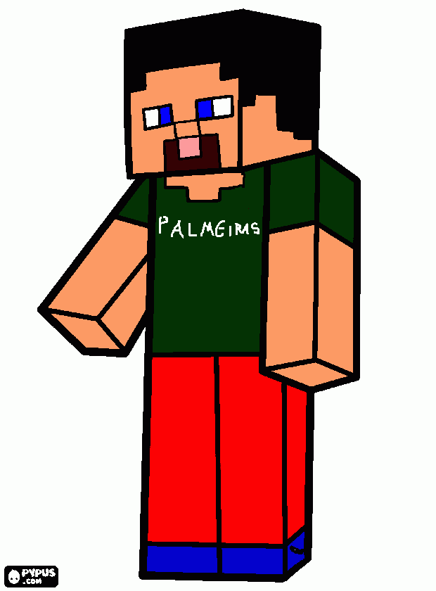 steve palmerense do minecraft para colorir e imprimir
