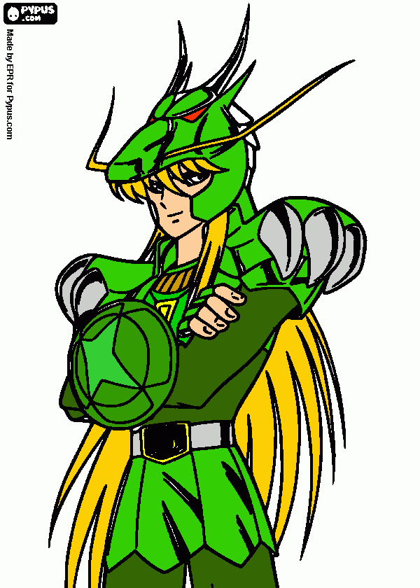 sua armadura de dragão para colorir e imprimir